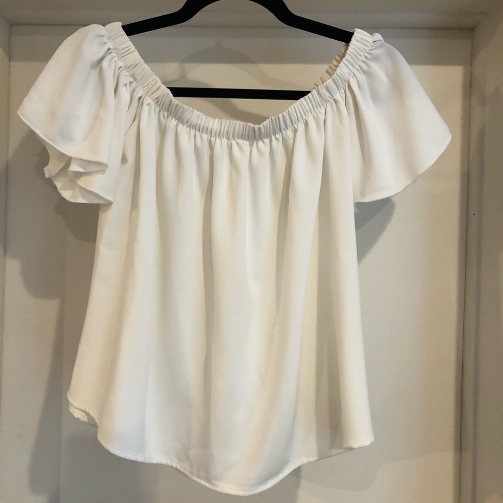 White strapless blouse